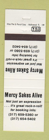 Matchbook Cover - Mercy Sakes Alive Band Rock n Roll Music