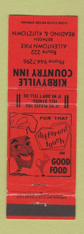 Matchbook Cover - Kirbyville Country Inn Reading Kutztown PA