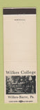 Matchbook Cover - Wilkes College Wilkes Barre PA 1st National Bank