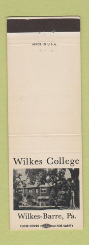 Matchbook Cover - Wilkes College Wilkes Barre PA 1st National Bank