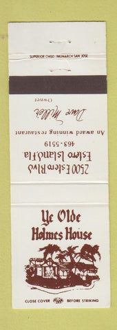 Matchbook Cover - Ye Olde Holmes House Estero Island FL