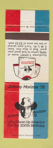 Matchbook Cover - Johnny Horizon T Shirt Offer Bicentennial 1976