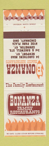 Matchbook Cover - Bonanza Restaurants Newport KY Cincinnati OH