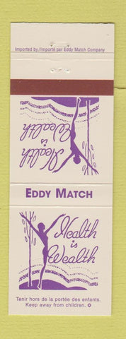 Matchbook Cover - Eddy Match Health Is Wealth girlie