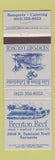 Matchbook Cover - Brenton Reef Newport Lounge Sarasota FL