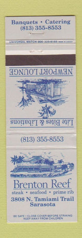Matchbook Cover - Brenton Reef Newport Lounge Sarasota FL
