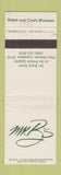 Matchbook Cover - Mr B's Restaurant New Orleans LA