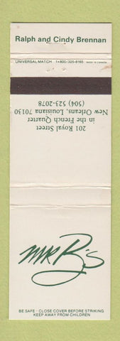 Matchbook Cover - Mr B's Restaurant New Orleans LA
