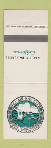 Matchbook Cover - Bel Air Bay Club Pacific Palisades CA
