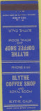 Matchbook Cover - Blythe Coffee Shop CA