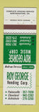 Matchbook Cover - Roy George Vending Painesville Cleveland Ashtabula OH