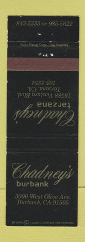 Matchbook Cover - Chadney's Burbank Tarzana CA