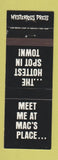 Matchbook Cover - Ross Thomas Book Meet Me At Mac's Place Mysterious Press