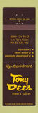 Matchbook Cover - Tony Dee's Men's Salon Melville NY