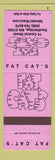 Matchbook Cover - Fat Cat's Southbridge MA