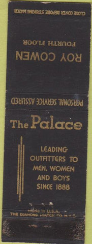 Matchbook Cover - The Palace clothes store NO TOWN