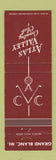 Matchbook Cover - Atlas Valley Country Club Grand Blanc MI