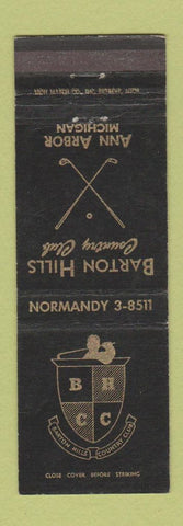 Matchbook Cover - Barton Hills Country Club Ann Arbor MI WEAR #1