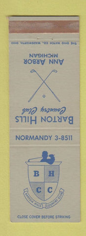 Matchbook Cover - Barton Hills Country Club Ann Arbor MI WEAR #2