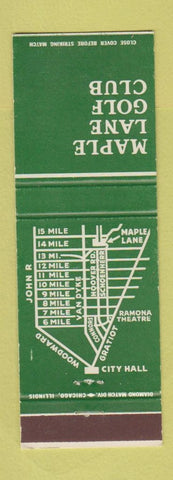 Matchbook Cover - Maple Lane Golf Club Utica MI