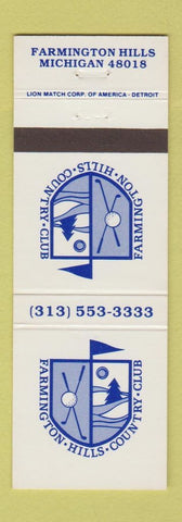 Matchbook Cover - Farmington Hills Country Club MI
