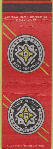 Matchbook Cover - Duquesne Club