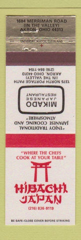 Matchbook Cover - Mikado Japanese Restaurant Hibachi Akron OH