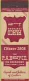 Matchbook Cover - PA Henry Co Cincinnati OH Pahco Leather