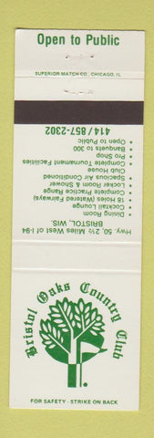 Matchbook Cover - Bristol Oaks Country Club Bristol WI WEAR