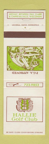 Matchbook Cover - Hallie Golf Club Eau Claire Chippewa Falls WI WEAR