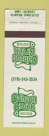 Matchbook Cover - Canyon Creek Golf Club Clinton IA WEAR