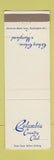 Matchbook Cover - Columbia Country Club Chevy Chase MD WEAR