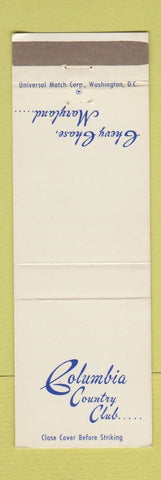 Matchbook Cover - Columbia Country Club Chevy Chase MD WEAR