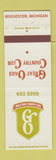 Matchbook Cover - Great Oaks Country Club Rochester MI