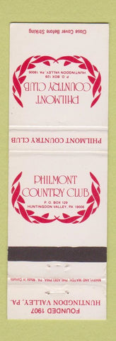 Matchbook Cover - Philmont Country Club Huntingdon Valley PA WEAR