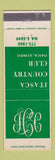 Matchbook Cover - Itasca Country Club IL