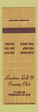 Matchbook Cover - Loudoun Golf Country Club Purcellville VA