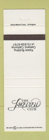 Matchbook Cover - Lakeview Club Oakland CA