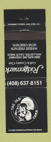 Matchbook Cover - Ridgemark Golf Country Club Hollister CA WEAR