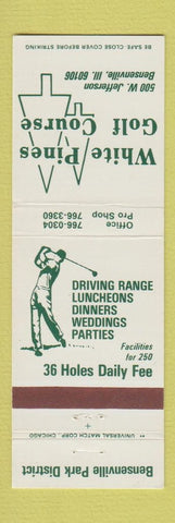 Matchbook Cover - White Pines Golf Course Bensenville IL