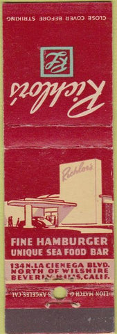 Matchbook Cover - Richlor's Beverly Hills CA