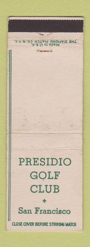 Matchbook Cover - Presidio Golf Club San Francisco CA WEAR