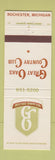 Matchbook Cover - Great Oaks Country Club Rochester MI