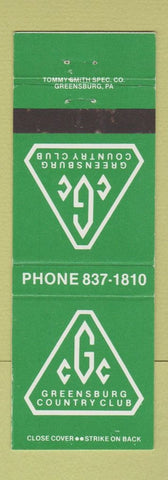 Matchbook Cover - Greensburg Country Club PA