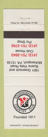 Matchbook Cover - Youghiogheny Country Club McKeesport PA