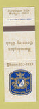 Matchbook Cover - Farmington Country Club Farmington Hills MI