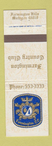 Matchbook Cover - Farmington Country Club Farmington Hills MI