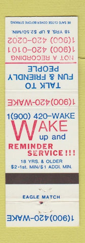 Matchbook Cover - Wake Up Service Phone Talk Horoscopes Tarot