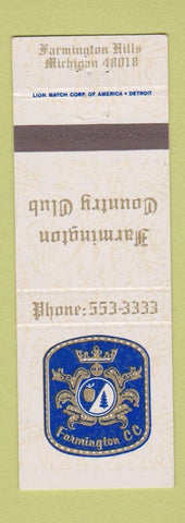 Matchbook Cover - Farmington Country Club Farmington Hills MI