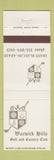 Matchbook Cover - Warwick Hills Golf Country Club Grand Blanc MI